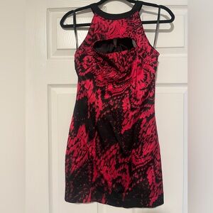 Bebe Elegant Red and Black Women's Dress